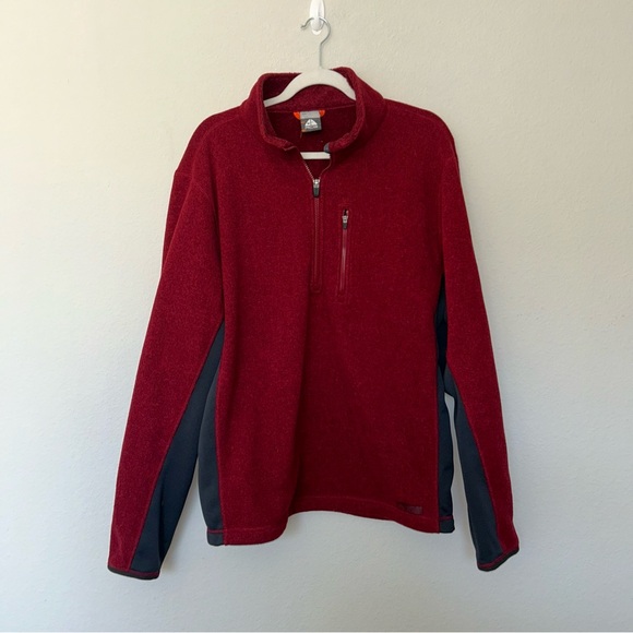 Nike red and‎ grey quarter zip jacket men’s size large winter warm cozy outdoor - Picture 1 of 6